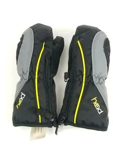 Head JR Boy's Snow Ski Mitten/Gloves (Black/Gray/Neon Size XS - Picture 1 of 5