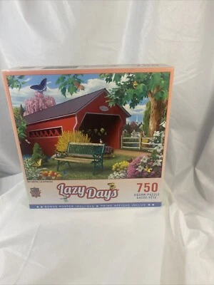 Rompecabezas Masterpieces LAZY DAYS SPRINGTIME 750 piezas Red Barn Country Nuevo en caja Foto 1 de 2