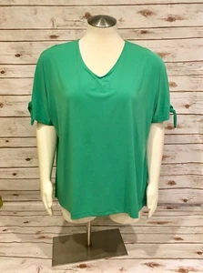 Catherines Pullover Tunika Shirt Damen 1X grün Poly/Span Stretch offene Ärmel - Bild 1 von 10