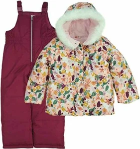 Carter's Girls Floral 2pc Snowsuit Size 4 5/6 6X - Picture 1 of 1