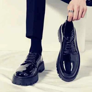Men's Shoes Men's Office Shoes Men's Formal Shoes Heightened Leather Shoes - Foto 1 di 25