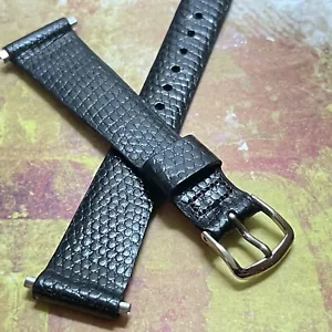 Lizard Print 17,5mm to 18mm Vintage USA Watch Band 1960s Bulova Accutron Size - Bild 1 von 9