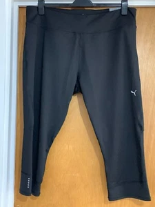 Puma Running Leggings 3/4 Length Tight Fit Reflective XXL UK 18 Black BNWT - Picture 1 of 2