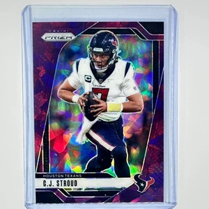 2024 Panini Prizm C.J. Stroud Purple Cracked Ice /225 SP #111 Texans - Imagen 1 de 3