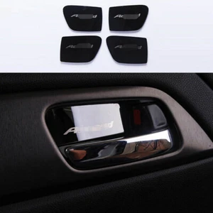 Fit for Honda Accord 2014-17 Black Titanium Steel Inner Door Bowl Cover Trim 4pc - Picture 1 of 5