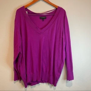 Lane Bryant Mauve Rayon Blend V Neck Sweater Women's Size 26/28 - Picture 1 of 5
