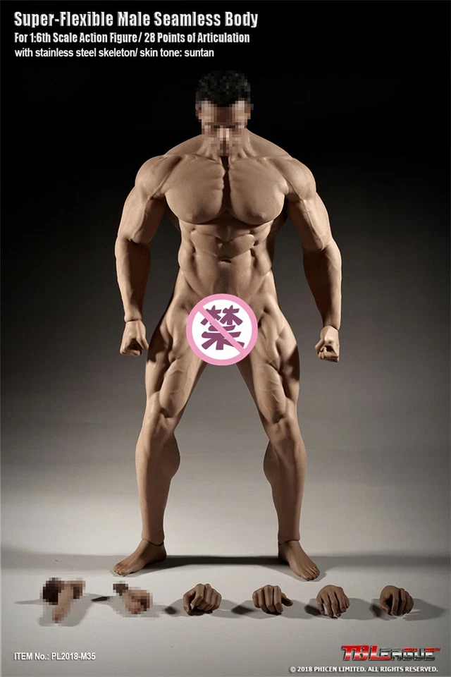 TBLeague Skeleton Super Flexible Male Muscular Seamless Body 12in. Action Figure - PL2018M35