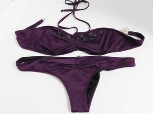 Christian Dior lila Perlen 2 Stück Bikini Badeanzug Set Italien Gr. 10 - Bild 1 von 5