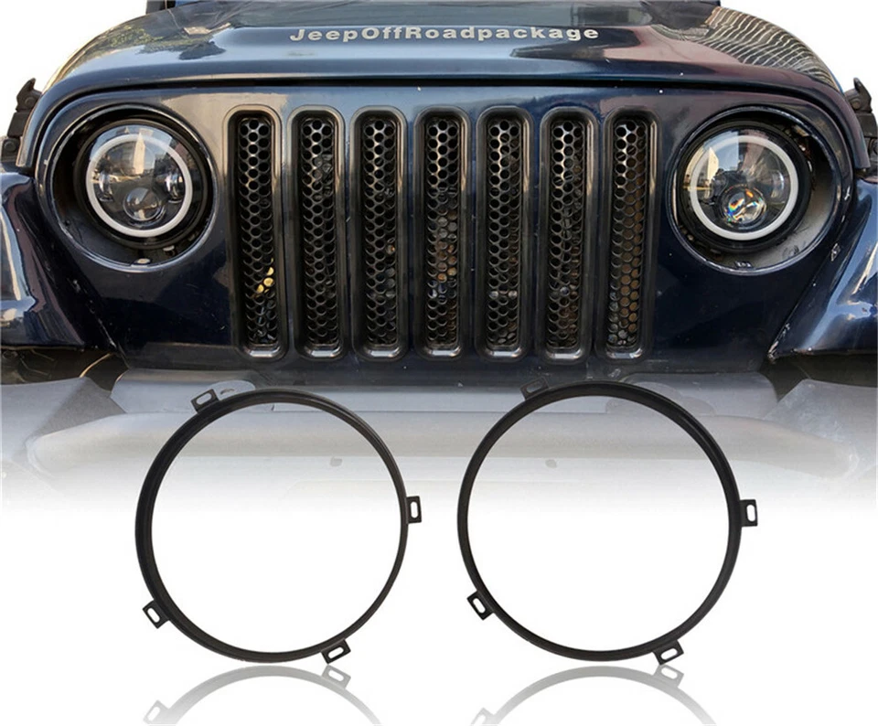 2x Mounting Bracket 7 Inch LED Headlight Round Ring for Jeep Wrangler JK 07-18