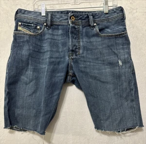 Diesel Zatiny Men’s Cut Off Jean Shorts Size 34W Button Fly WASH 008RQ - Picture 1 of 12