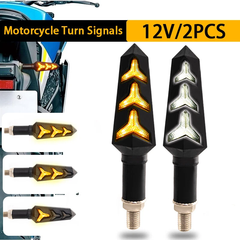 2x Motorcycle LED Turn Signals Flowing Lights For Kawasaki Ninja 250R 500R 650R - Изображение 1 из 4