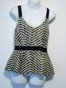 Thread Social Fit and Flare Chevron Ribbon Peplum Spaghetti Strap Top 2 NWT 298 - Picture 1 of 9