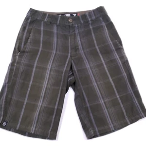 Lost Enterprise Shorts Mens 28 Gray Plaid Bermuda 12" Inseam - Picture 1 of 10