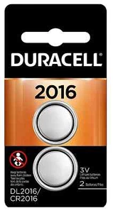 2016 2pk Duracell Coin Cell Batteries - Lithium 3V - (CR2016, DL2016, ECR2016) - Picture 1 of 1
