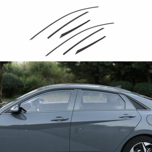 Black Steel upper Windows Sill Molding Strip Trim For Hyundai Elantra 2021-2023 - Picture 1 of 6
