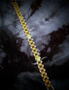 NEW 316L Stainless Steel Two Tone Crown Presidential Bracelet FREE SHIPPING - Picture 1 of 4