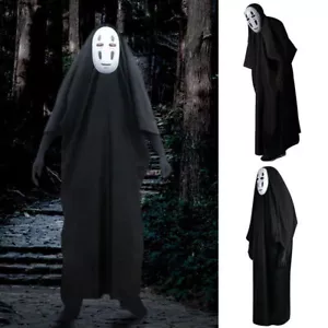 No Face Men Fancy Costume Clothes Mask Gloves Cosplay Dress Party Anime Adult - Picture 1 of 13