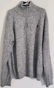 IZOD Boys Sweater Half Zip Black/White Boys Medium 10/12 - Picture 1 of 4