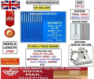 BROTHER,JACK,JUKI (FEED OF ARM) TVX5 149X5 S=80/12 INDUSTRAL SEWING MCHN NEEDLE - Picture 1 of 5