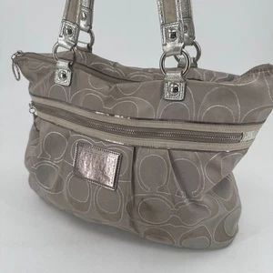 Bolso de Hombro Coach Poppy MUJERES Bronceado Firma C Logo Cierre con Cremallera - Imagen 1 de 14