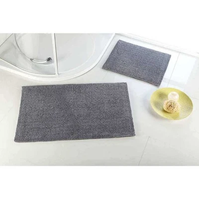 Baumwolle Badematte Twin, Badteppich Weiss & Natur, 50x60 cm, 60x100 cm - Bild 1 von 2