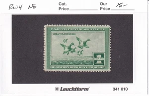 U.S.: Sc # RW4, $1 Federal Duck Hunting Stamp, MNG (E15626) - Picture 1 of 1