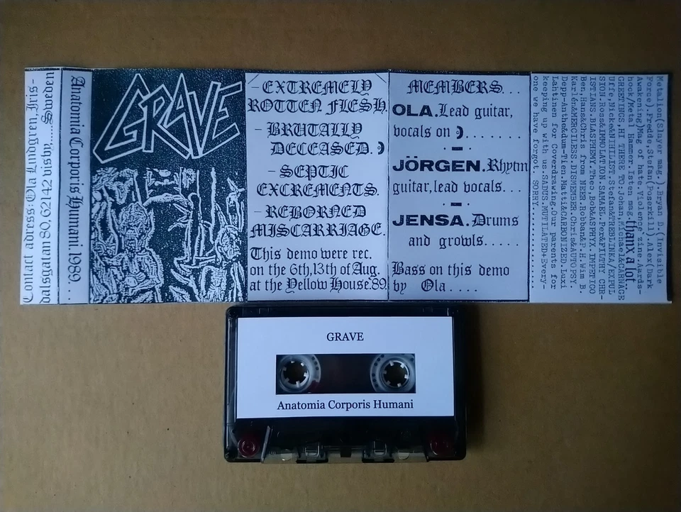 GRAVE Anatomia Corporis Humani Tape, Dismember Entombed Carnage Unleashed - Image 1 of 1