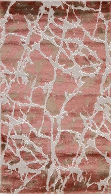 Abstract Transitional Oriental Rug Orange / Rust Contemporary Style Carpet - Image 1 of 4