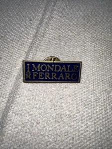 Vintage IAM Mondale Ferraro 1984 Presidential Campaign Enamel Lapel Pin 1.25" - Picture 1 of 4