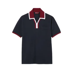 GUCCI $950 Navy Cotton Polo Shirt New & Authentic - Picture 1 of 1