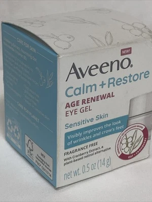 Gel de ojos Aveeno Calm Restore Age Renewal piel roja sensible sin fragancia 0,5 oz Foto 1 de 2