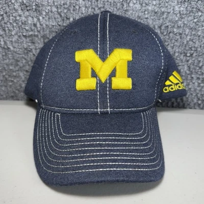 Adidas Michigan Wolverines Hat Unisex Climalite Blue Size S/M Flex Fit Cap - Image 1 of 4