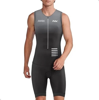 FDX Men’s Cycling Skinsuit – 3D Padded, Breathable, Quick Dry Triathlon Suit L - Image 1 of 4