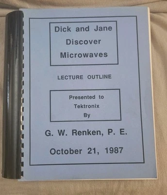 Tektronix Dick And Jane Discover Microwaves Lecture Outline, October 1987 - Image 1 of 4
