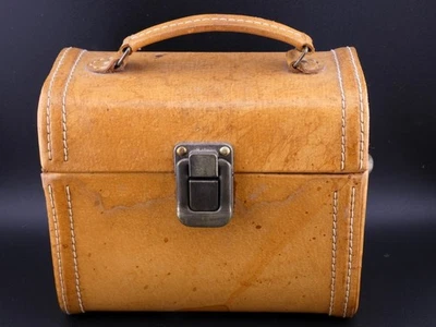 Vintage Small Leather Case with Handle 5 3/4" x 7" x 3 7/8" - Image 1 of 4