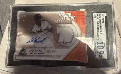 Jazz Chisholm 2021 Topps Major League Materials AUTO Orange RC /50 SGC 9/10 - Image 1 of 2