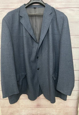 Abrigo deportivo de lana de cordero 3XLT Paul Frederick azul gris manchas usado en excelente estado para hombre Foto 1 de 4