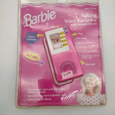 Grabadora de voz parlante Barbie 1997 con efectos de sonido y cambiador de voz (nueva) Foto 1 de 4