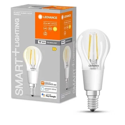 LED Smart+ Filament P45 Tropfen 4W = 40W E14 warmweiß 2700K Dimmbar App WiFi - Bild 1 von 3