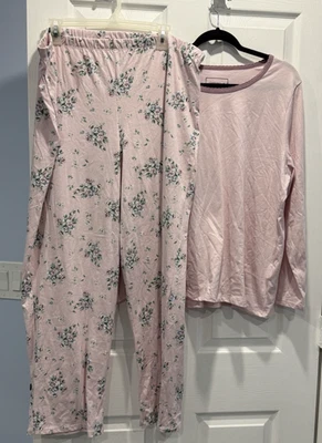 Conjunto de pijama Charter Club 2 piezas manga larga rosa floral para mujer talla XL NUEVO CON ETIQUETAS Foto 1 de 4
