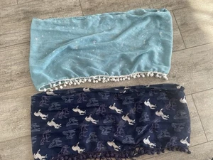 Set Loop Schal Türkis Blau Pferde Glitzer - Bild 1 von 3