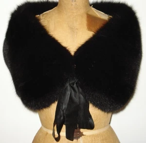 Stola/sciarpa/avvolgente in pelliccia di volpe nera nuova alta qualità taglia small SPEDIZIONE GRATUITA - Foto 1 di 6