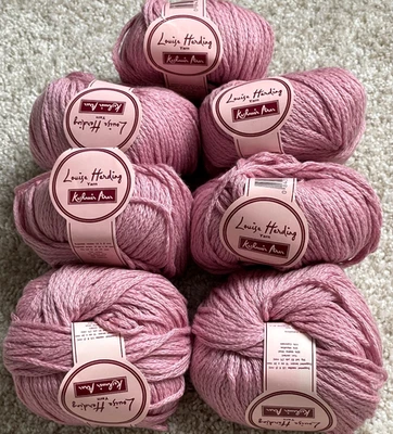 Lot  7 skeins Louisa Harding Kashmir Aran Cashmere Merino Wool Soft Pink Yarn NW - Image 1 of 4