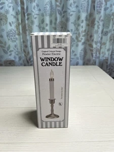 "Interruptor de encendido/apagado de vela de ventana eléctrica Newtown Square base de peltre cable de 6 pies 8""" - Imagen 1 de 4