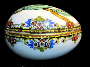 Antike nummerierte Andre Francois Limoges Porzellan Ei Waschtisch Schmuckschatulle 1919-34 - Bild 1 von 12