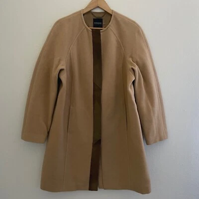 Abrigo Magaschoni Collection Cremallera Completa Mujer 10 Lana Tostada Cachemira con Bolsillos Foto 1 de 4