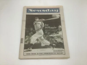 Yankees Hall Of Fame Joe DiMaggio Tod - 9. März 1999 - Newsday NY Zeitung - Bild 1 von 9