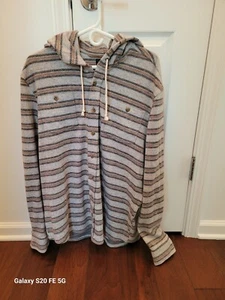 Johnnie O Barta Stretch Flannel Hoodie / Lodge Shirt, Men's Size XL - Worn Once! - Picture 1 of 3