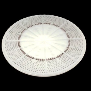 Vtg Milk Glass Cake Stand Gold Tone Design White Kitchen Decor Anchor Hocking - Picture 1 of 8