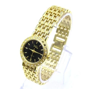Vintage Mira Watch Women's Retro Gold & Black Luxury Classic Stainless Steel - Picture 1 of 8